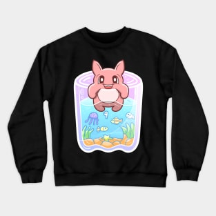 Rabbit on glass Crewneck Sweatshirt